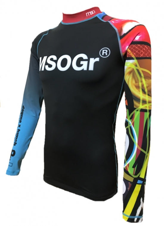 RashMSOGr Product long sleeve Rash guard "mg+ap=(a+f)p" blue sleeve
