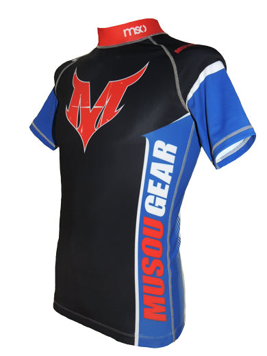 MSOGr short sleeve Rash guard #03 Black/Blue