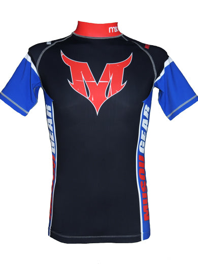 MSOGr short sleeve Rash guard #03 Black/Blue